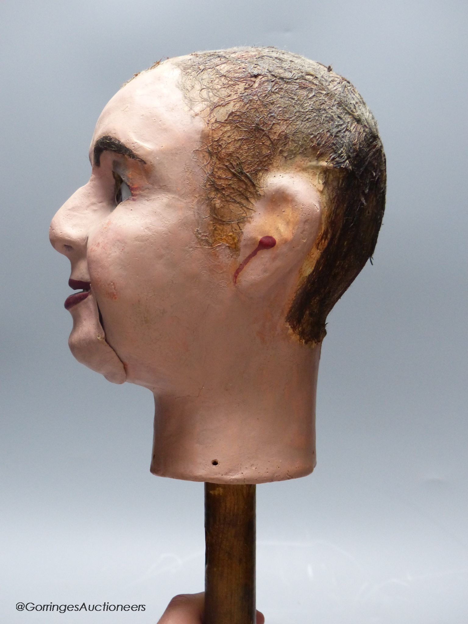 A painted bentriloquist's dummy